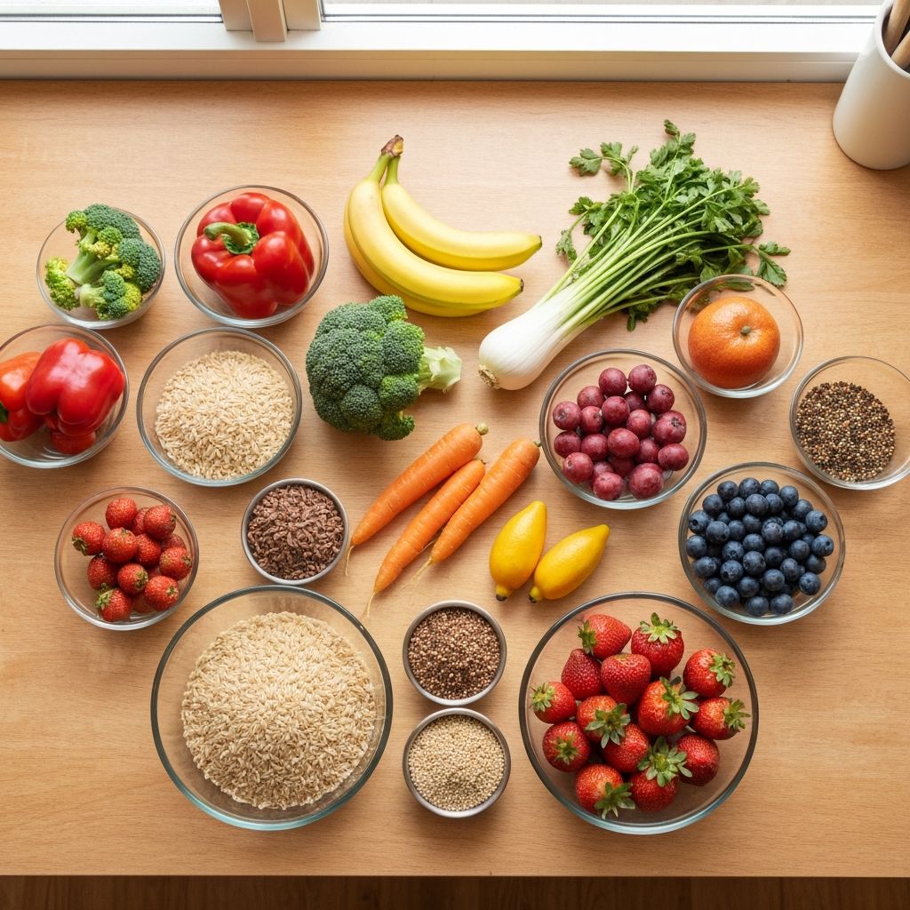 Variety of everyday food sources containing nutrients